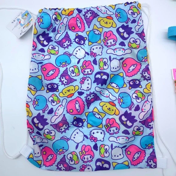 Sanrio Hello Kitty Friends Bundle Drawstring Bag Plush Pencil Case Blue Multi OS - Picture 3 of 15
